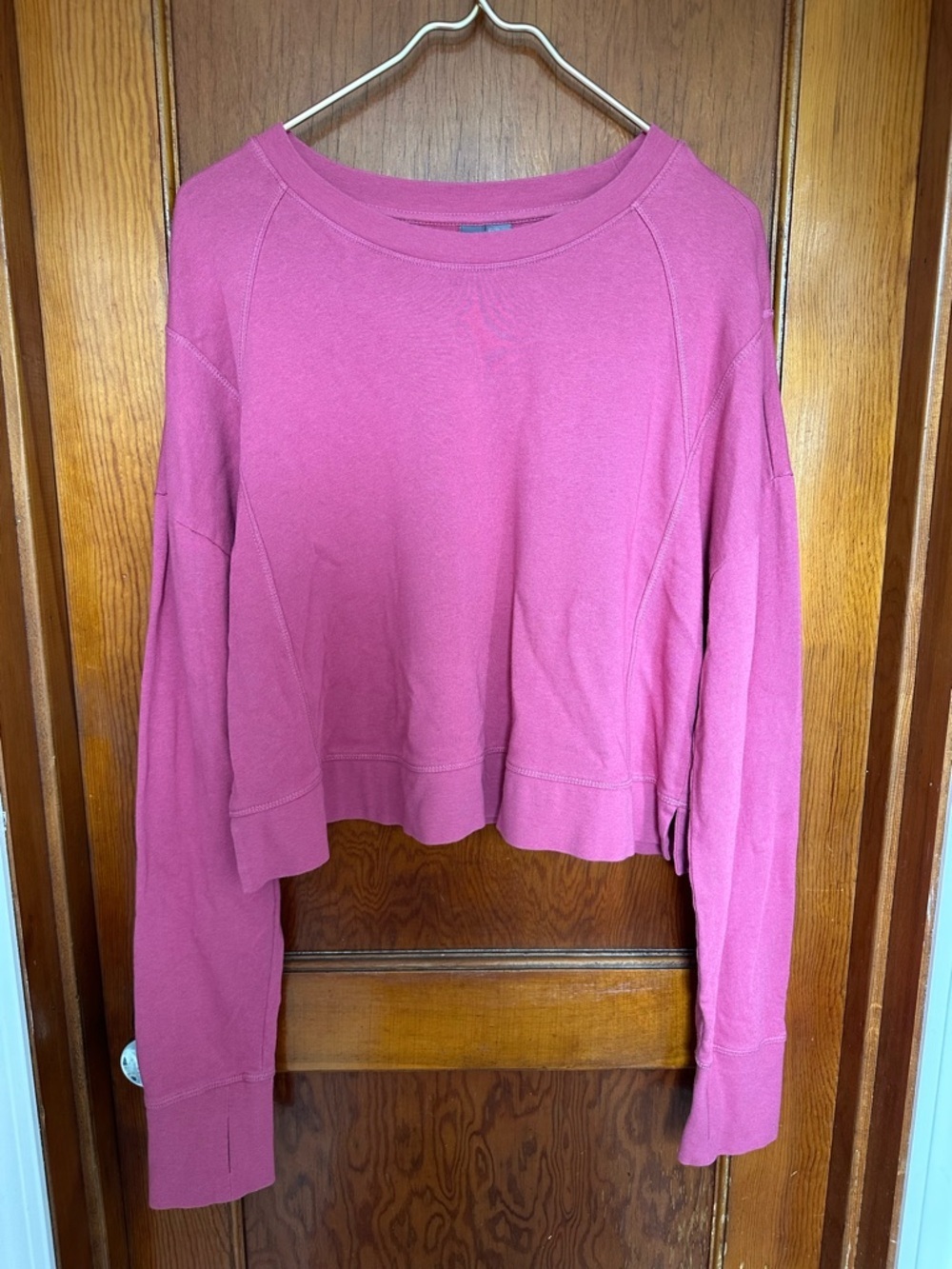 Sweaty Betty After Class Crop Sweatshirt Pink Women Sz XL Chic Streetwear